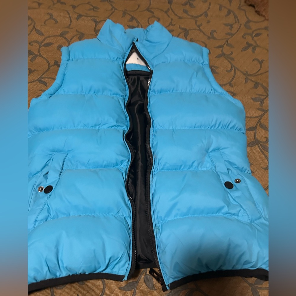 Turquoise Puffy Vest by Take Two Clothing Co size Large